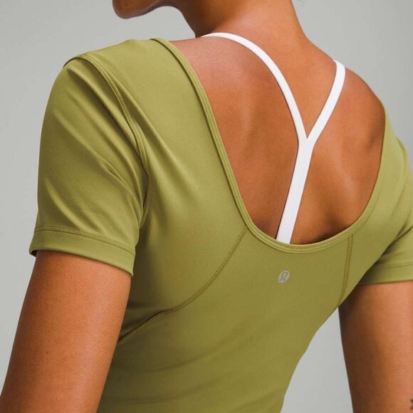 * NWT Lululemon Align Bronze Green YOGA Workout Buttery Soft T-Shirt Tee - Picture 6 of 8
